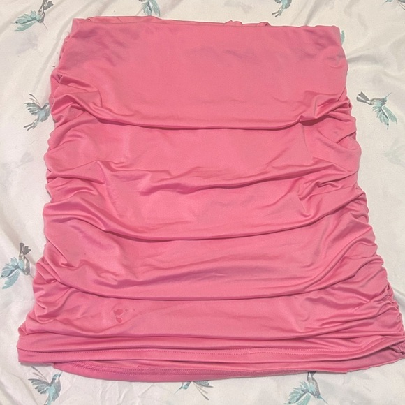 Bubblegum Pink Ruched Bodycon Skirt - Picture 8 of 8